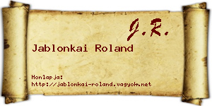 Jablonkai Roland névjegykártya