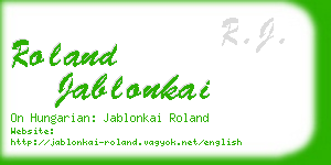 roland jablonkai business card